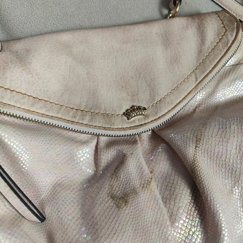 Vintage Y2K Juicy Couture Purse Pink Iridescent Metallic Snakeskin Flap‎ Purse